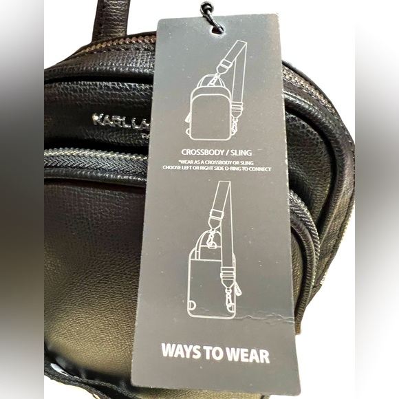 Karl Lagerfeld Paris NWT Black Maybelle Sling Crossbody Bag (P036) - Picture 3 of 12